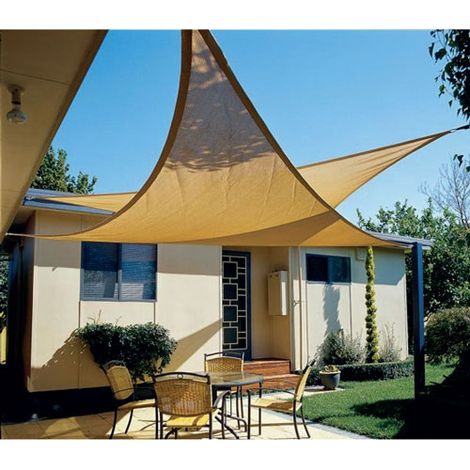 Papillon 8091180 – Vela d'ombra per Giardino, Triangolare, 3,6 x 3,6 x 3,6 m, Colore: Beige