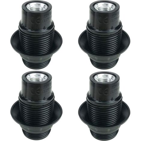 Black E14 bulb holder, 4 pieces E14 socket, E14 socket bulb, solid light bulb socket, black socket adapter