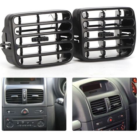 Grilles d´aération ventilation centrale noir du tableau de bord pour Clio MK2 1998‑2006 (1/4)
