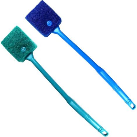Spazzola per la pulizia dell'acquario, set da 2 pezzi, strumento di pulizia, lunghezza 40 cm, pulitore per finestre dell'acquario, pulitore per acquario, pulizia dell'acquario semplice ed efficace (1/5)