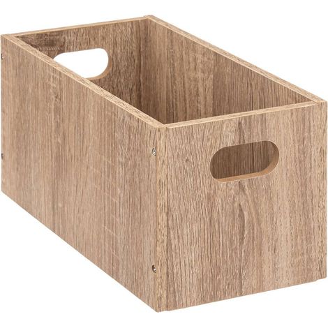 Scatola portaoggetti da scaffale 15x31cm in legno  naturale (1/2)