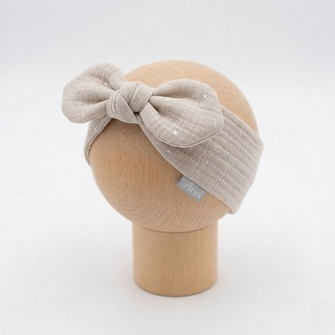 Bandeau en mousseline (étoiles beiges) (1/2)