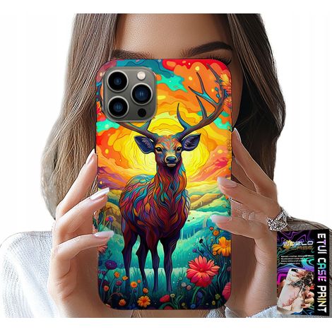 Custodia per iPhone 12 Pro Max - motivi colorati: cervo, alce, animali della foresta (1/5)