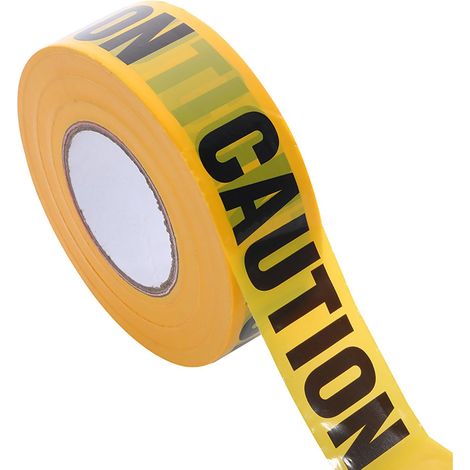 100M x 7,5cm Ruban d'Avertissement, Jaune et Noir, Ruban de marquage Sans Colle, Ruban de Sécurité Caution pour Zone Dangereuse, Halloween Decoration Fêtes Accessoires, Sans Colle (1/5)