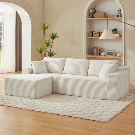 Canape dangle modulaire 252x163 cm mousse blanc HAVRYA (1/5)