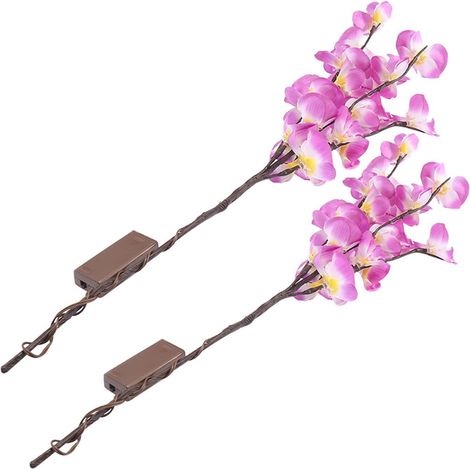 Arbre Floral Lumineux - Branches Artificielles avec LED - Décoration Intérieure et Extérieure - 77 cm - 20 Ampoules - Alimentation sur Piles - 2 Pièces (1/5)