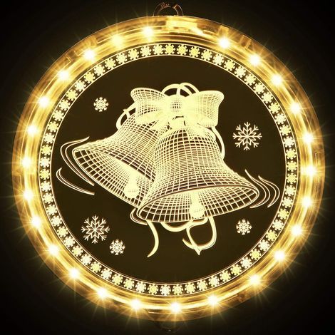 Luci natalizie per finestre, luci decorative per feste, luce bianca calda (campanule) (1/5)