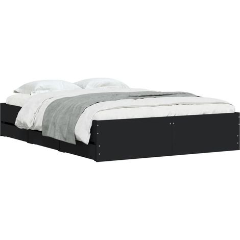 Cama con cajones madera de ingeniería negro 120x190 cm vidaXL