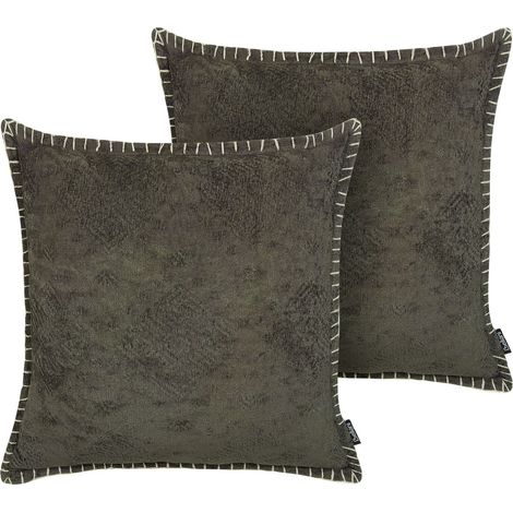 Dekokissen 2er Set MELUR 45 x 45 cm Grau Ohne Muster