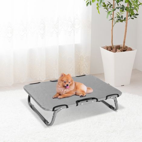 Cama plegable para perros PawHut para exteriores, cama elevada para perros pequeños, cama refrescante para mascotas con estructura de acero, cama para mascotas para acampar al aire libre, 59 x 46 x 15