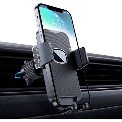 Support Téléphone Voiture [Clip de Qualité Militaire] Porte Téléphone Rotatif à 360 Degrés pour Grille D'aération de Voiture GPS pour Smartphone iPhone Android (Black) (1/4)