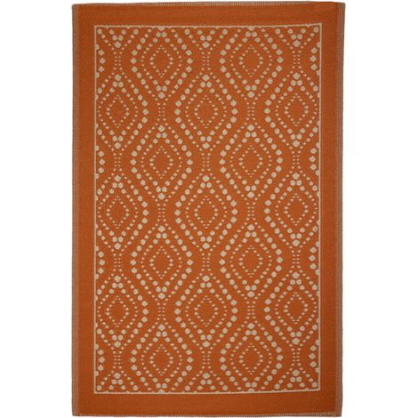 Ac-Deco – Tapis de jardin réversible en plastique PP – Terracotta – L 182 x l 121 cm – Épaisseur 0,8 cm – Facile à nettoyer (1/3)