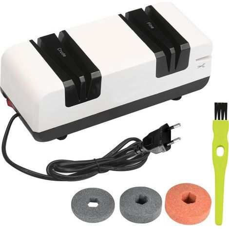 Aiguiseur de couteaux électrique professionnel Affûteurs de coupe automatiques multifonctionnels avec biseau de 15 degrés rainures brutes et fines pour couteaux dentelés droits Ciseaux Meuleuse (1/5)