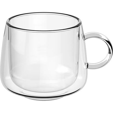 verre à café, verres à double paroi pour boissons chaudes et froides, verre borosilicate, résistant au lave-vaisselle et au four à micro-ondes (1/5)