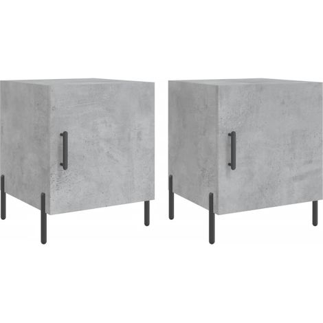 Set di 2 comodini con vano con anta 40 x 40 x 50 cm multistrato grigio DEC035390