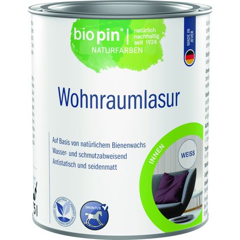 Biopin Wohnraumlasur 750 ml weiß Holzlasur