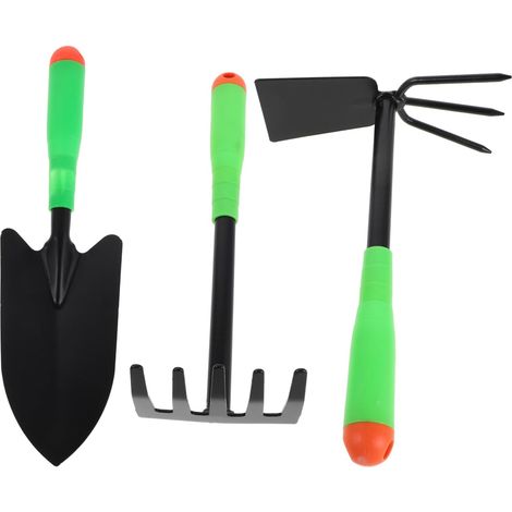 Petit Outils de Jardinage Pelles et Râteaux Métal pour Plantation Repiquage de Fleurs Kit Léger et Portable (1/5)