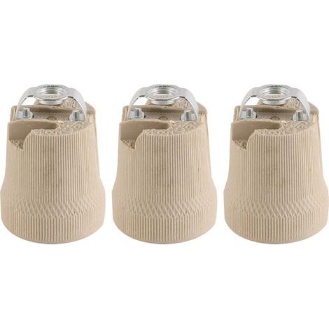 Lot de 3 Douilles de Lampe en céramique et Porcelaine E26 E27 à vis Style Vintage pour Ampoules halogènes à Incandescence 58 mm 42 mm 60 W 240 V (1/4)