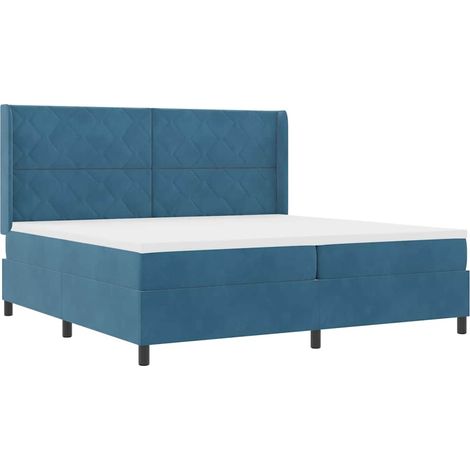 Maison Exclusive - Letto a molle con strisce LED Blu 200 x 200 cm Velluto (1/5)
