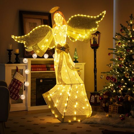 CASART Lighted Angel Light up Christmas Decoration with Halo & Bow (1/5)