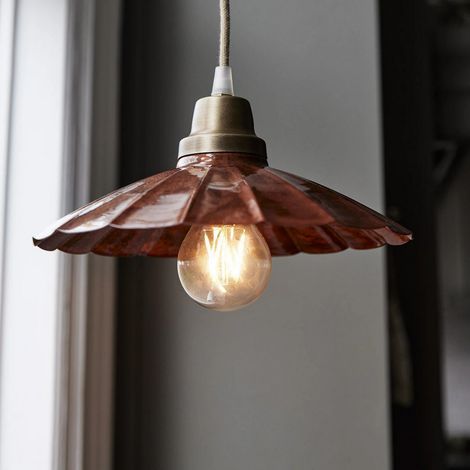 [NEUWERTIG] B-Ware Pr Home Hängelampe Ester Terracotta Hängeleuchte Leuchte ø 24 Cm Eisen Stecker