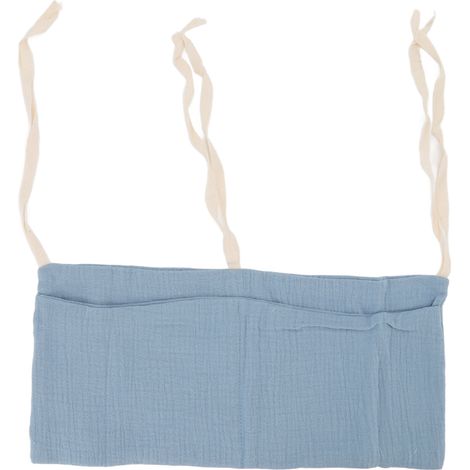 Poche de rangement suspendu pour lit bébé, 2 compartiments, sangle réglable, idéale pour jouets, bleu foncé (1/5)