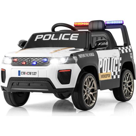 Auto elettrica della polizia 103 x 65 x 555 cm batteria a lunga durata funzioni di sicurezza per i genitori bianco moderno 200014636