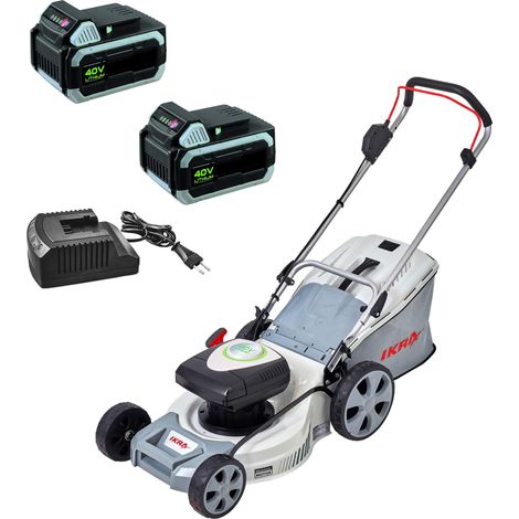 tondeuse à gazon tractée sur batterie IAM 40-4625S, mulching, diamètre de coupe 46cm, incluses 2 batteries (1/5)