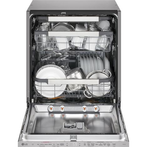 LG DB476TXSW Lave-vaisselle encastrable 14 couverts Classe A avec Premium Rack pour verres à pied