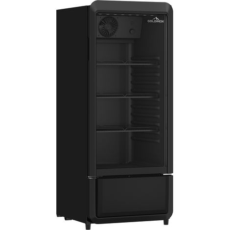 Armoire à boissons 200 Litres avec roulettes à l'arrière Full Black PREMIUM - GOLDINOX (1/4)