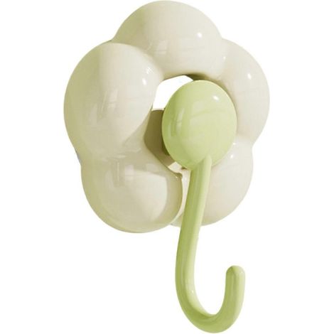 Crochet à ventouse – Motif pétales lumineux Adhérence robuste Multi-usage pour salle de bain et cuisine - Mint Green (1/5)