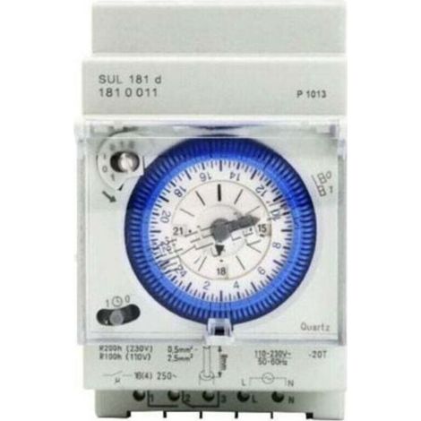 Horloge, sonnerie et minuterie pour tableau électrique Minuterie mécanique analogique 110V-220V, 24 heures, programmable quotidiennement, 15 minutes, réglage de l\'heure, relais de com (1/4)