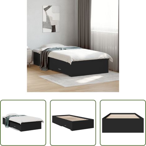 vidaXL Schubladenbett -  Bettgestell mit Schubladen Schwarz 75x190 cm Holzwerkstoff (1/5)