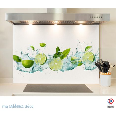 Fond de hotte : Bain de citrons et menthe - Verre trempé - 90 cm - 60 cm (1/5)