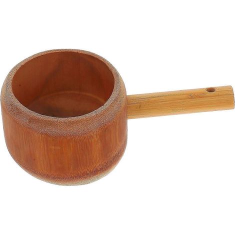 Louche multifonction en bois pour la cuisine, idéale pour le thé, le riz et la farine. Manche ergonomique, résistante, longueur 23,8 cm.