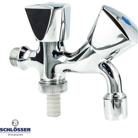 JS Waschgeräte-Kombiventil 1/2 Zoll, mit Geräteanschluss, verchromt