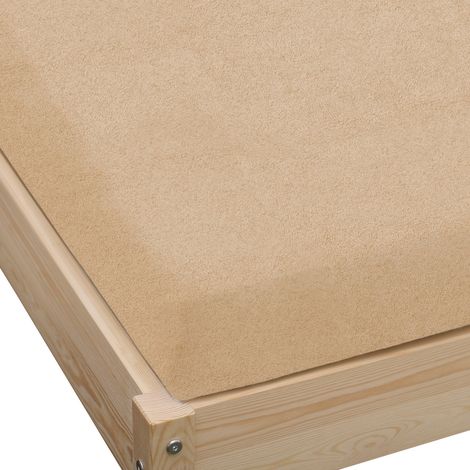 Sábana bajera ajustable Terry de 120x200 cm, color beige, gruesa (1/3)