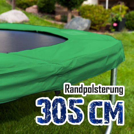 305cm Randpolsterung Gepolsterte Federabdeckung Rahmenpolsterung für 305cm Trampoline 26cm Stärke 18mm in Dunkelgrün