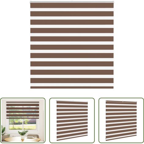 vidaXL Store solaire - Store zèbre marron 150x100cm largeur du tissu 145,9cm polyester (1/5)