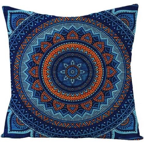 Taie D'oreiller - Coton Lin - Double Face - Pour Canapé Fauteuil Lit Voiture Intérieur Extérieur - 40x40 cm (1/5)