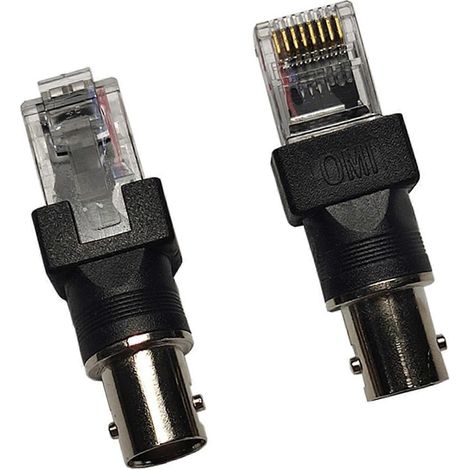 Adaptateur de connecteur BNC femelle vers RJ45 mâle pour le test de câbles coaxiaux et la transmission de signaux, multicolore. (1/5)
