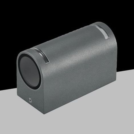 TrAdE Shop Traesio - Applique Esterno Doppia Emissione Balcone Lampada Muro Attacco Gu10 Ip54 Grigio Gn-wl062-g - (1/3)