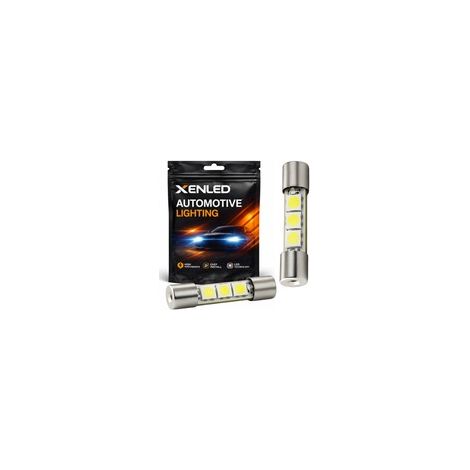 2 x Ampoules Navette SLIM - 3 LEDS 31mm - mirroir LED - Lampe de voiture 12V (1/5)