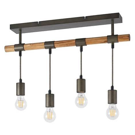 [NEUWERTIG] B-Ware Lindby Wasina Deckenlampe Deckenlampe Deko Deckenlicht Aus Holz Und Metall E27