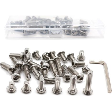 Lot de 30 vis 1/4" avec clé à molette, fiche à six pans creux dans une boîte en plastique, adaptateur pour appareil photo, trépied, cage, plaque de base (1/5)
