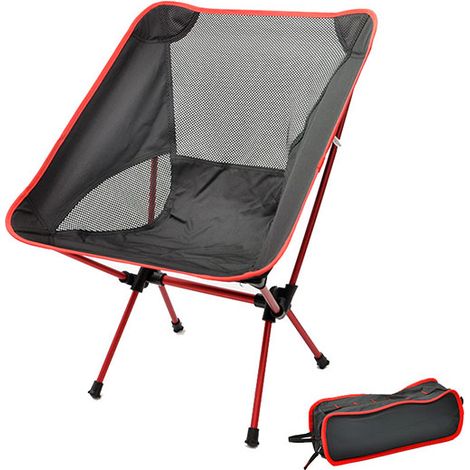 Chaise de jardin pliable avec coussin en oxford Rouge (1/5)