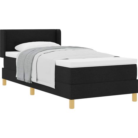 Box Spring Bed with Headboard Manual Black 200 x 80 cm Fabric vidaXL (1/5)