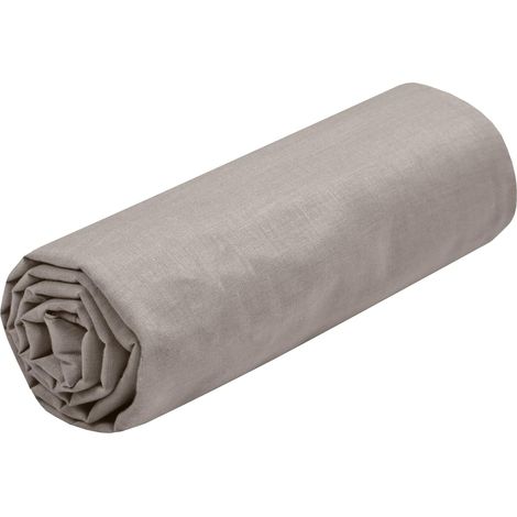 STOF - Drap Housse -Taille 180x200 cm Grand Bonnet 30 cm -100% Coton certifié Oeko-Tex - Couleur Lin -Modèle Eden - Linge de Lit pour Maison - Doux et Confortable pour Nid Douillet (1/5)