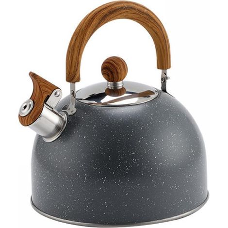 1 Bouilloire à sifflet, acier inoxydable, 2,5 L, compatible induction, grande capacité, usage polyvalent (1/5)
