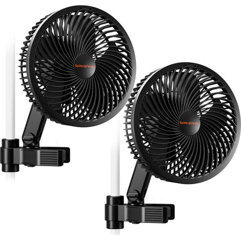Spider Farmer 6" Wachsen Zelt Clip Fan EC Motor, 10 Geschwindigkeiten, Smart APP Steuerung, Weitwinkel Oszillation, wasserdicht IP54 für Anlage Luftstrom, 2pcs